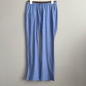 HeartSoul Heart Breaker Low-Rise Drawstring Scrub Pants Light Blue Size Medium